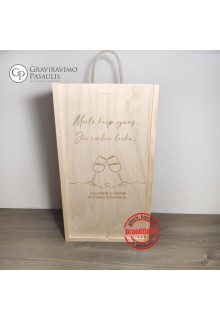 Graviruota vyno dėžė "Laikas"